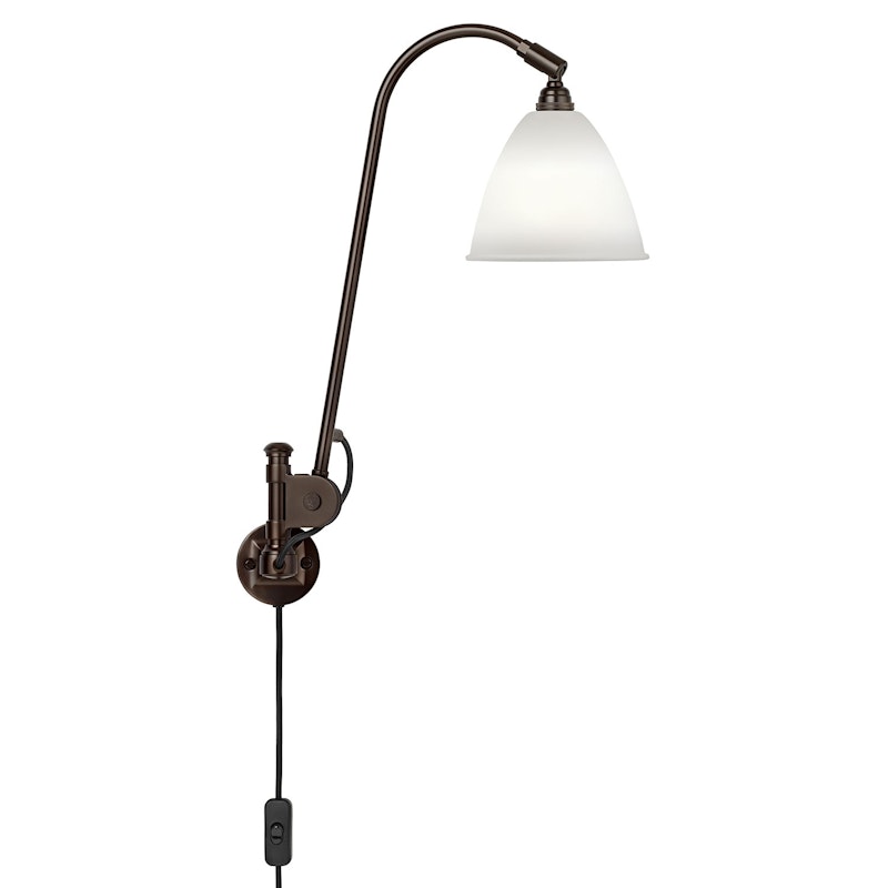 Bestlite BL6 Vägglampa, Black Brass/Bone China